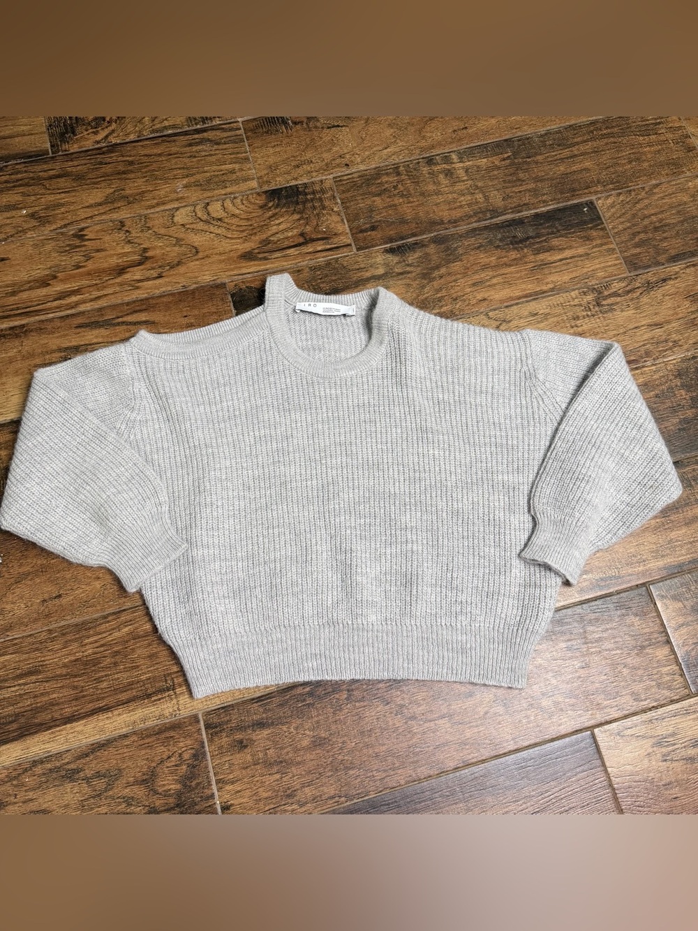 IRO Sane Gray Off Shoulder Alpaca Wool Blend Knit Sweater Womens L